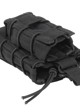Magazine Pouch Q603 – 600D Oxford PVC Black – Open Top Elastic Quick‑Release Tactical Holder