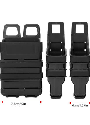 Triple Magazine Pouch Belt Mount Holder for Rifle & Pistol Magazines ABS Plastic Black