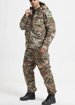 Men's Hunting Suit Winter Fleece Softshell Set – Waterproof Tactical Outdoor 2-Piece