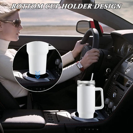 1.2L Stainless Steel Tumbler - Double-Wall Vacuum Insulated, Splash Proof, BPA-Free Lid with Rotating Cover