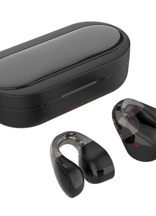Wireless Bluetooth 5.3 Earbuds – Dual Track In-Ear with Rotatable Hooks – Magnetic Charging – Black
