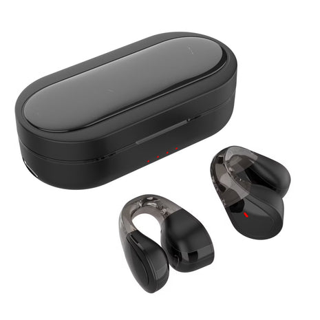 Wireless Bluetooth 5.3 Earbuds – Dual Track In-Ear with Rotatable Hooks – Magnetic Charging – Black