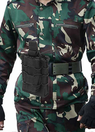 Magazine Pouch Q603 – 600D Oxford PVC Black – Open Top Elastic Quick‑Release Tactical Holder