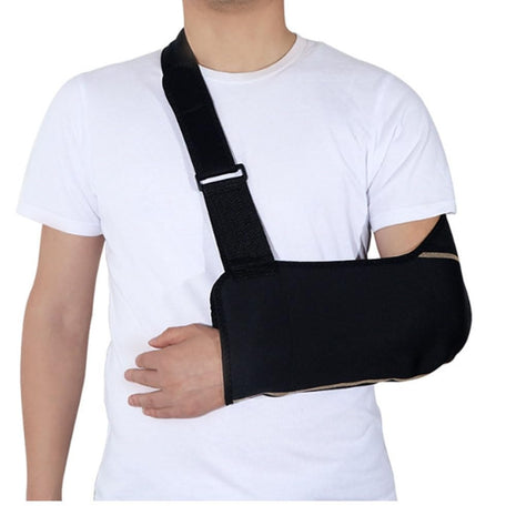 Arm Sling Support Brace Adjustable – Lightweight Breathable Fabric – Universal Fit – Black