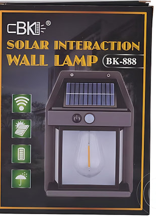 Solar Wall Light 1200mAh Outdoor Lantern with Motion Sensor – 3 Modes, Waterproof ABS Body