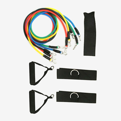 5-in-1 Resistance Bands Set – 100lb Adjustable Latex Workout Kit with Handles, Door Anchor & Carry Bag