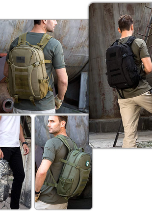 Tactical Backpack 30x14x50cm 1000D Nylon MOLLE Assault Pack – Hydration Compatible, Laptop Pouch, Adjustable Straps – Multi-Colour