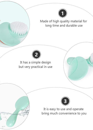 Baby Hair Brush & Comb Set –Soft Imitation Wool Bristles – Cradle Cap Scalp Massager