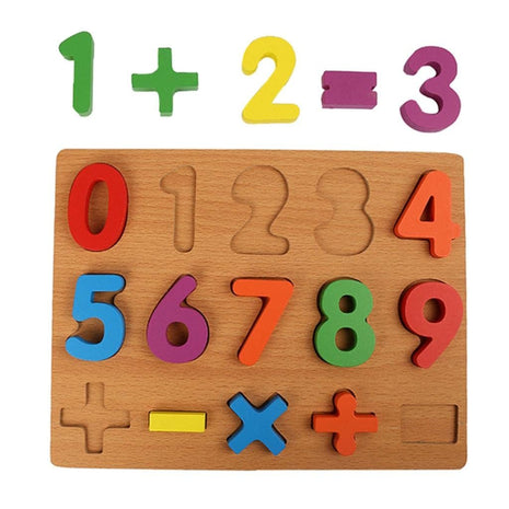 Montessori Wooden 3D Number Puzzle Board 0–9 – Early Learning Toy for Toddlers