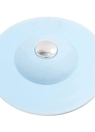 2-in-1 Silicone Sink Drain Stopper & Hair Catcher Universal Bathtub Plug 10cm Leak-Proof Blue