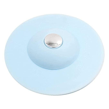 2-in-1 Silicone Sink Drain Stopper & Hair Catcher Universal Bathtub Plug 10cm Leak-Proof Blue