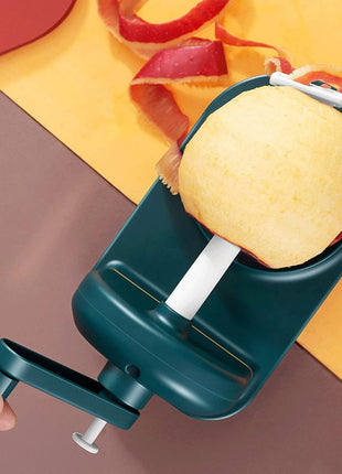 Manual Fruit Peeler with Adaptive Blade, Hand Crank, Suction Base