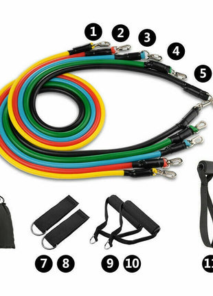 5-in-1 Resistance Bands Set – 100lb Adjustable Latex Workout Kit with Handles, Door Anchor & Carry Bag