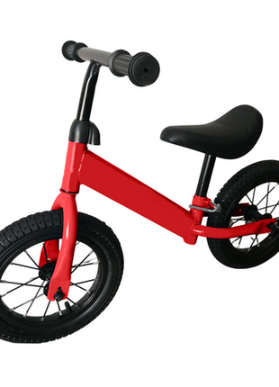 Kids Balance Bike 12 Inch Air Filled Rubber Tyres Steel Frame Lightweight 3kg Adjustable Saddle