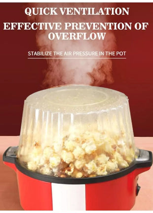 700W Retro Hot Air Popcorn Maker Machine 60g Capacity 220-240V with Measuring Scoop & Non-Slip Base