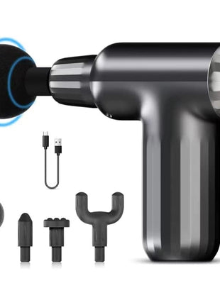 Compact Deep‑Tissue Massage Gun 3600 RPM | 6 Speeds • 4 Heads • USB‑C • 35‑40 dB • 510 g