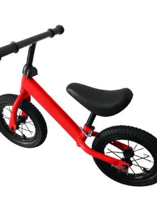 Kids Balance Bike 12 Inch Air Filled Rubber Tyres Steel Frame Lightweight 3kg Adjustable Saddle
