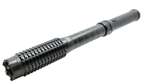 Self‑Defense Studded Baton Stun Gun Flashlight – 3000 kV, Rechargeable Aluminium Alloy Torch, Compact 37 × 4 × 4 cm
