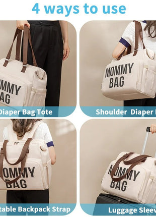 Mommy Diaper Bag 40x17x35cm Waterproof Oxford – 4-in-1 Backpack Tote with Wet/Dry Compartment