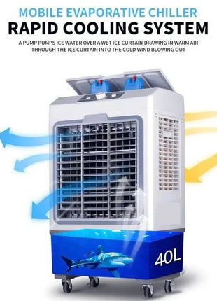 Air Cooler 40L Evaporative – 5000m³/h Max Airflow, 3-in-1 Cooling Purifier Humidifier – Grey