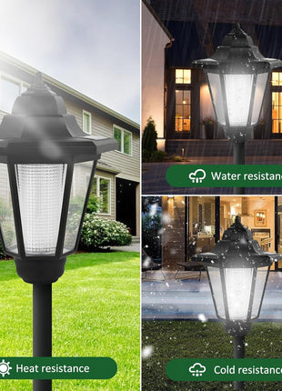Outdoor Solar Garden Lamp Post, Black Victorian LED Lantern for Patio Pathway Lawn Walkway, 61.5 cm  Short Description