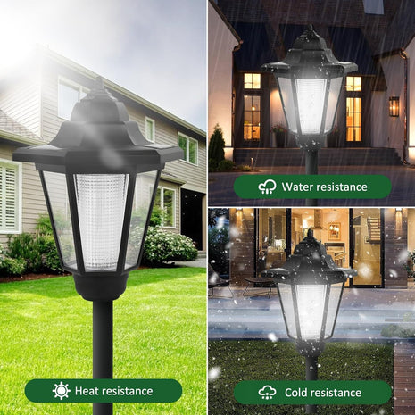 Outdoor Solar Garden Lamp Post, Black Victorian LED Lantern for Patio Pathway Lawn Walkway, 61.5 cm  Short Description