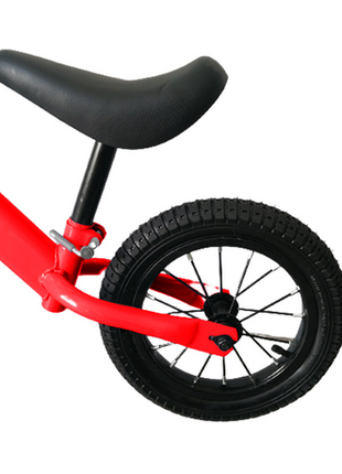 Kids Balance Bike 12 Inch Air Filled Rubber Tyres Steel Frame Lightweight 3kg Adjustable Saddle