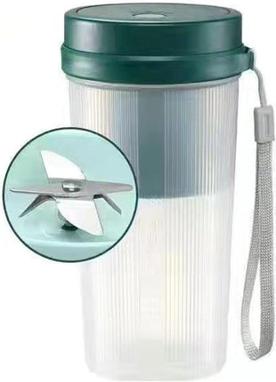 Portable USB Rechargeable Blender 300ml Personal Juicer Cup with 6 Stainless Steel Blades, 40W, 1200mAh Battery- Green