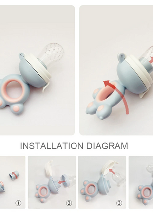 Silicone Baby Fruit Feeder – BPA-Free Fresh Food Teether with Paw Handle