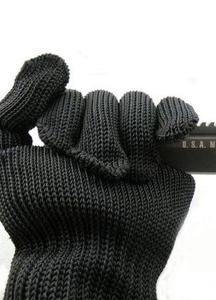 Anti‑Cut Safety Protective Gloves – Stainless Steel Wire + Polyester Blend, Average Size, Black (1 Pair)