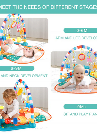 Piano Fitness Rack Baby Play Mat – Multi-Function Blue