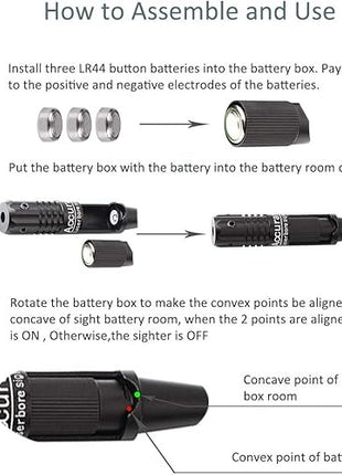 Accurate Laser Boresighter .22 to .50 Caliber – Red Laser Sight Tool with Adapters & Case – Black Aluminum