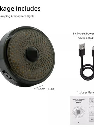 LED Camping String Light with Power Bank & 8 Lighting Modes - 8m USB-C Rechargeable