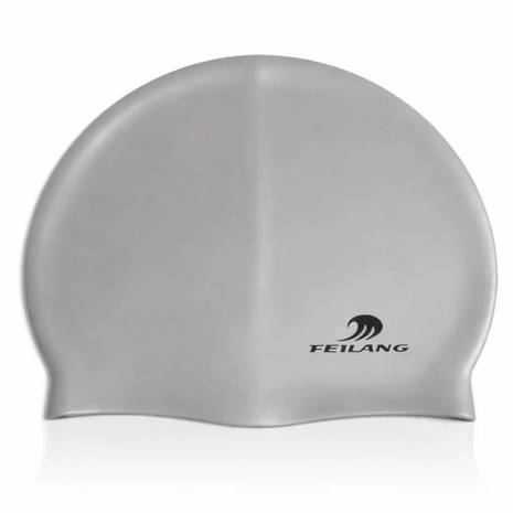 Silicone Swimming Cap Size 22×19 cm – Waterproof High Elasticity Grey