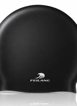 Silicone Swimming Cap Size 22×19 cm – Waterproof High Elasticity Black