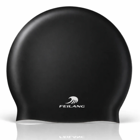 Silicone Swimming Cap Size 22×19 cm – Waterproof High Elasticity Black