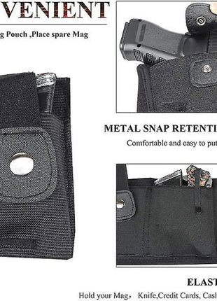 Concealed Waist Holster 101cm Neoprene Belt with Quick Draw Strap and Pocket – Right-Hand Fit