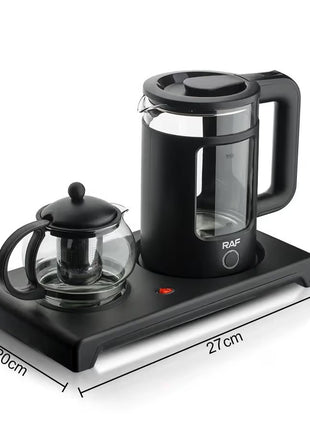 Electric Kettle and Glass Teapot Set, 1.8 L Water Kettle, 0.6 L Tea Pot, 1500W, 360° Base, Auto Shut-Off
