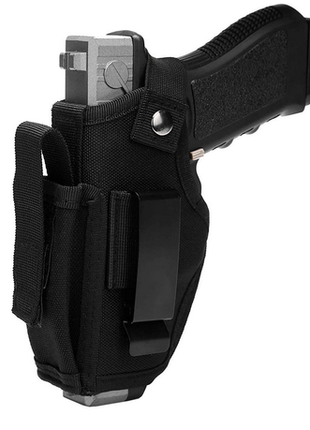 Universal IWB/OWB Holster – 1000D Nylon | Pistols to 7.2″ | Ambidextrous Metal Clip + Mag Pouch