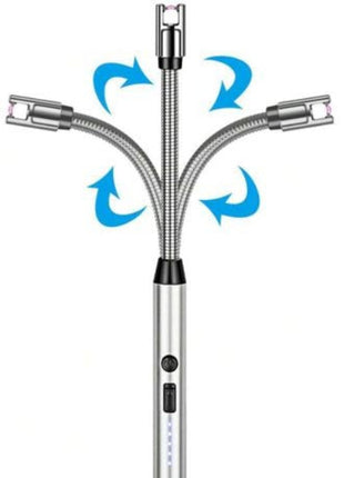 Electric Arc Lighter – 29.5cm Flexible USB Rechargeable – Windproof Safety Ignition with LED Indicator – Black