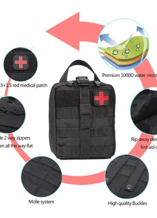 Tactical First Aid Pouch 21×15×10 cm | 1000D Oxford | Emergency Survival – Multiple Colours