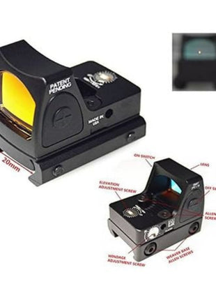 Mini Red Dot Reflex Sight Scope 1–30× – Adjustable LED Brightness + Universal Rail Mount – Black