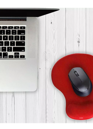 Mouse Pad Gel Wrist Support – Ergonomic Comfort, Non-Slip PU Base, Smooth Fabric –Red