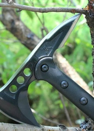 Outdoor Camping Axe 19 cm × 40 cm – 440 Stainless Steel Double‑Blade, Black