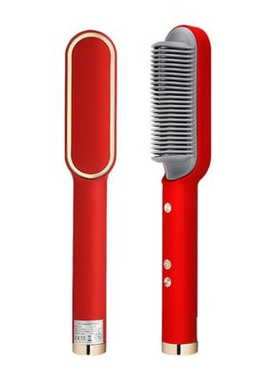 Hair Straightener Brush 45W Ceramic Ionic Heated Comb with 6 Temp Settings, Anti-Frizz, Dual Voltage