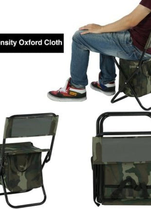Folding Camping Sports Chair – Steel Frame – Compact with Cup Holder & Carry Bag – Camouflage