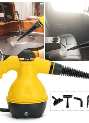 Multipurpose Handheld Steam Cleaner with 9-Piece Accessory Set, ABS Plastic Body