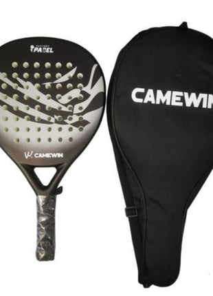 Padel Racket 38mm Carbon Frame EVA Soft Core Marble Face Design with Grip and Carry Bag