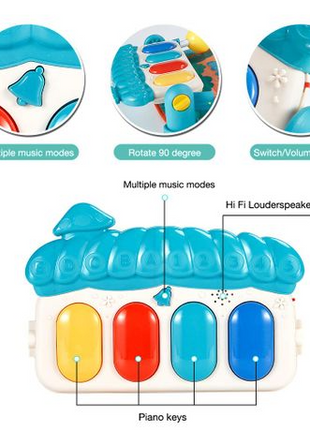 Piano Fitness Rack Baby Play Mat – Multi-Function Blue