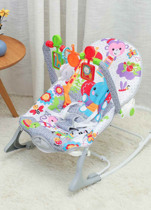 Infant-to-Toddler Rocker Chair 18kg – Soothing Vibration & Musical Toy Bar – Multicolour HW602